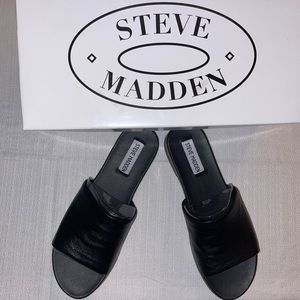 STEVE MADDEN KAROLYN BLACK LEATHER 7.5